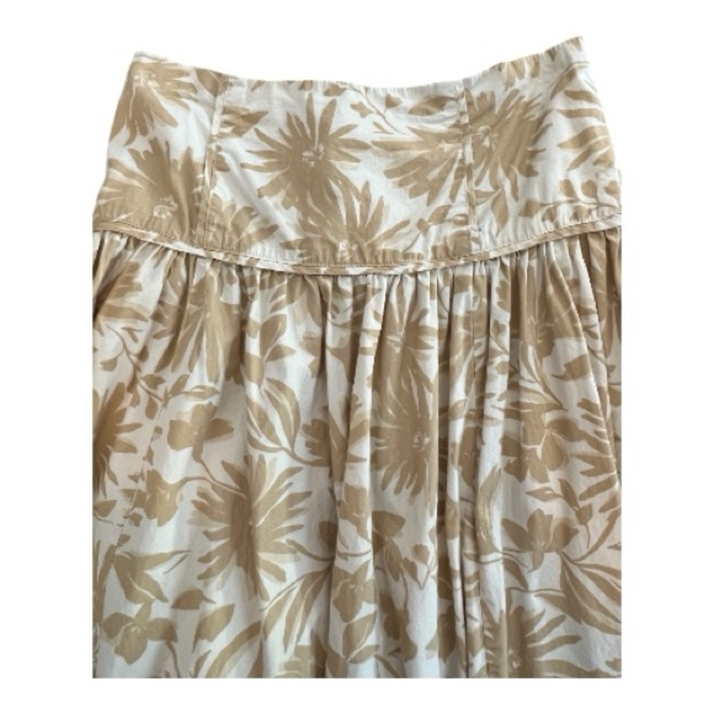 🆕 NWOT Japna cream & tan tropical print midi skirt | size small - Picture 3 of 6